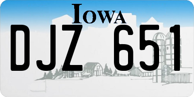 IA license plate DJZ651