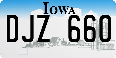 IA license plate DJZ660
