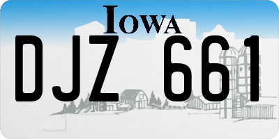 IA license plate DJZ661