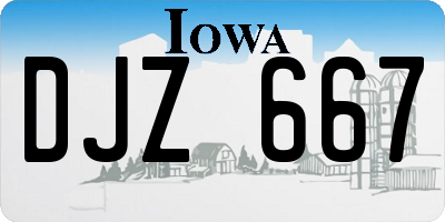 IA license plate DJZ667