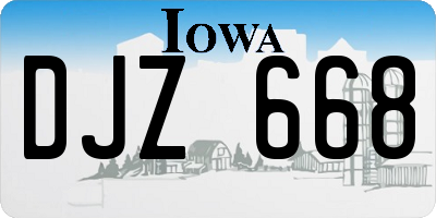 IA license plate DJZ668