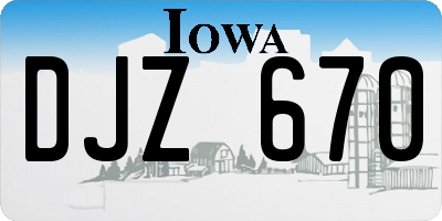 IA license plate DJZ670