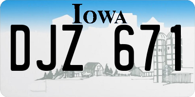 IA license plate DJZ671