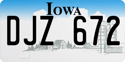 IA license plate DJZ672