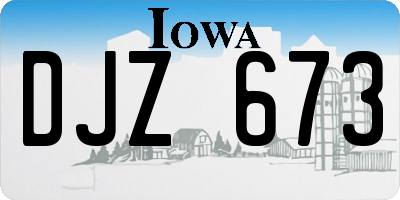 IA license plate DJZ673