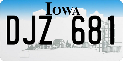 IA license plate DJZ681