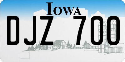 IA license plate DJZ700