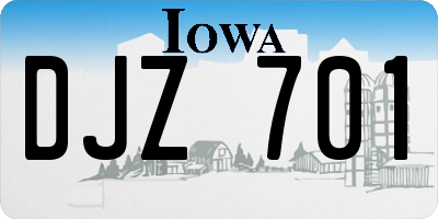 IA license plate DJZ701