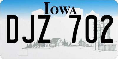 IA license plate DJZ702
