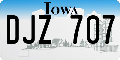 IA license plate DJZ707