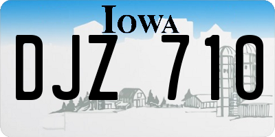 IA license plate DJZ710