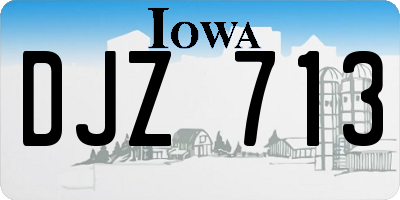 IA license plate DJZ713