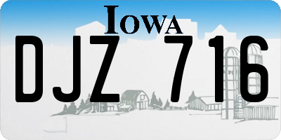 IA license plate DJZ716
