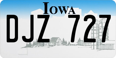 IA license plate DJZ727