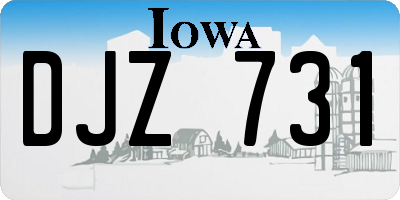 IA license plate DJZ731