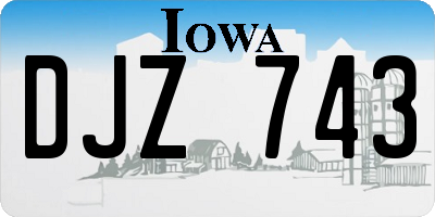 IA license plate DJZ743