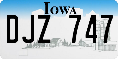 IA license plate DJZ747