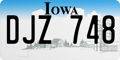 IA license plate DJZ748