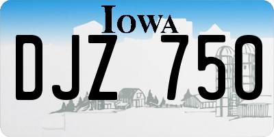 IA license plate DJZ750