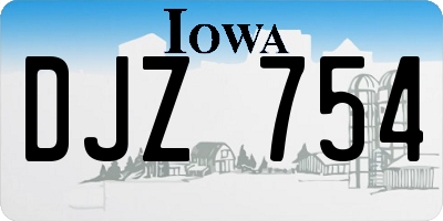 IA license plate DJZ754
