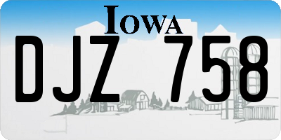 IA license plate DJZ758