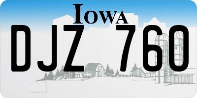 IA license plate DJZ760