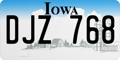 IA license plate DJZ768
