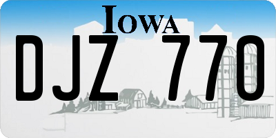 IA license plate DJZ770