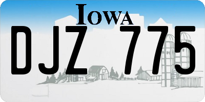 IA license plate DJZ775
