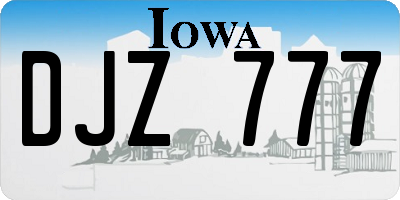 IA license plate DJZ777
