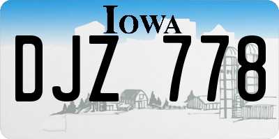 IA license plate DJZ778