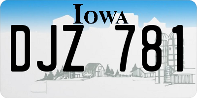 IA license plate DJZ781