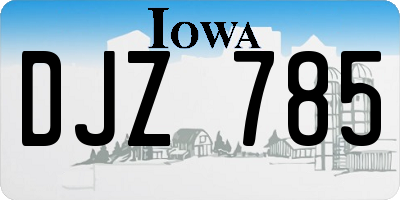IA license plate DJZ785
