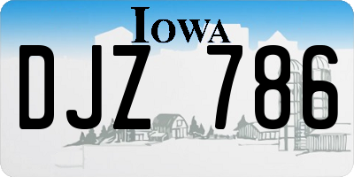 IA license plate DJZ786