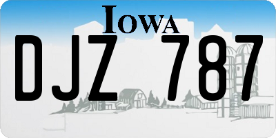 IA license plate DJZ787