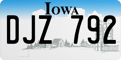 IA license plate DJZ792