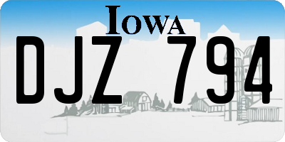 IA license plate DJZ794