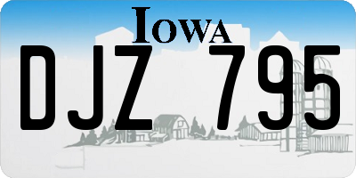 IA license plate DJZ795