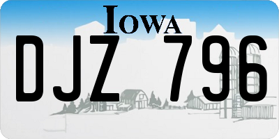IA license plate DJZ796