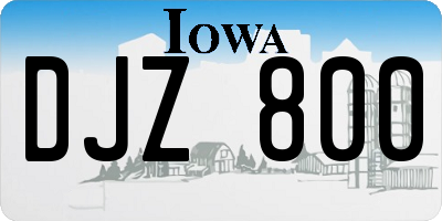 IA license plate DJZ800