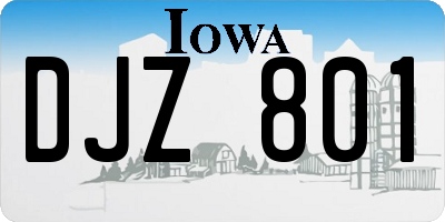IA license plate DJZ801