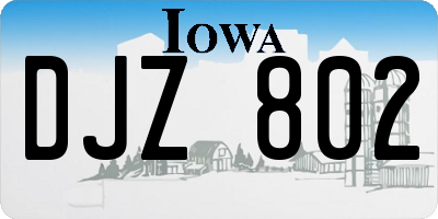 IA license plate DJZ802