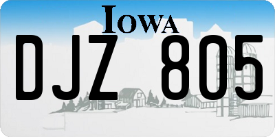 IA license plate DJZ805