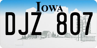 IA license plate DJZ807