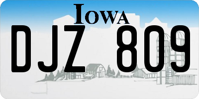 IA license plate DJZ809