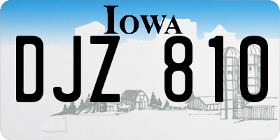 IA license plate DJZ810