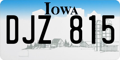 IA license plate DJZ815