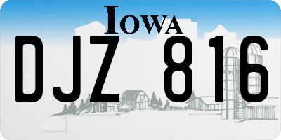 IA license plate DJZ816