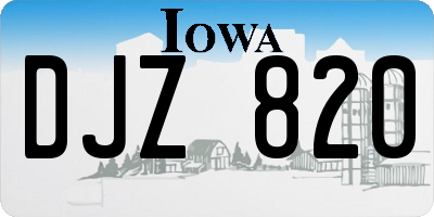 IA license plate DJZ820