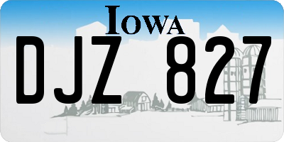 IA license plate DJZ827